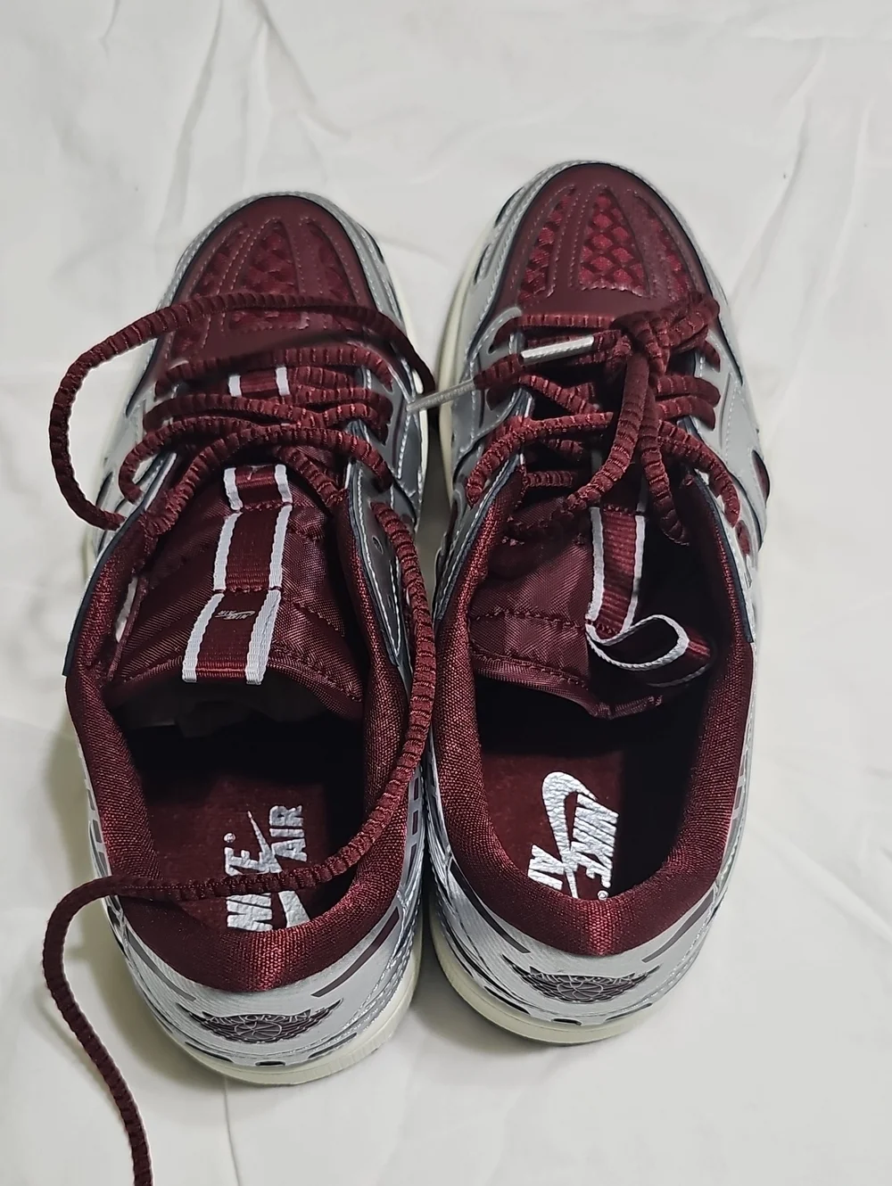 Nike Maroon and Silver, Air Jordan Women's Athletic Sneakers
